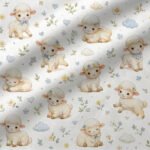 Tecido Nylon Impermeável Ovelhinhas - Branco
