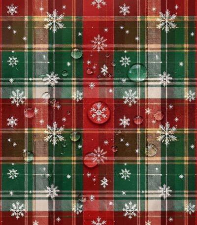 Tecido Nylon Impermeável Tartan Flocos de Neve