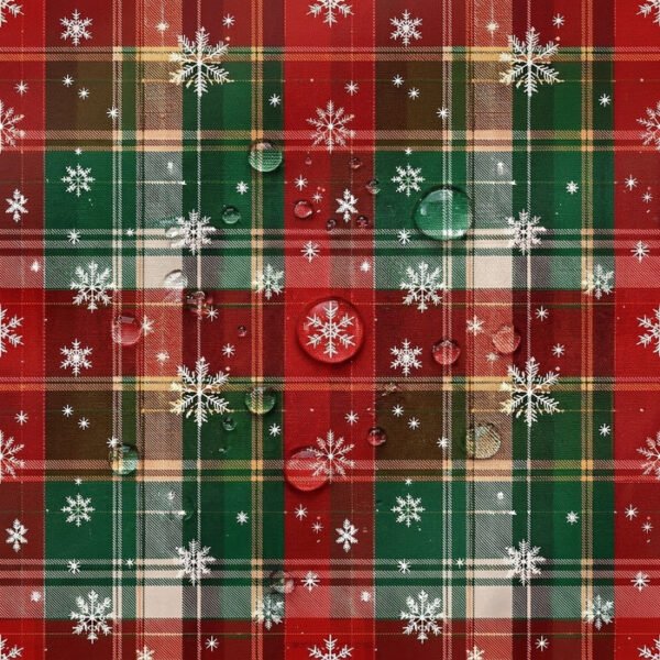 Tecido Nylon Impermeável Tartan Flocos de Neve