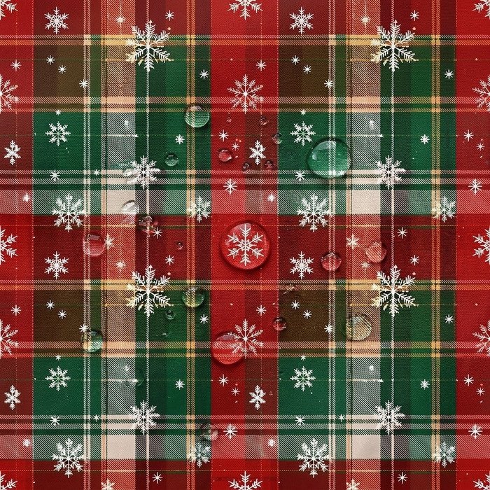Tecido Nylon Impermeável Tartan Flocos de Neve