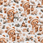 Tecido Nylon Impermeável Ursinho na Neve