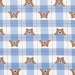 Flanela Estampada Xadrez Ursinhos - Azul