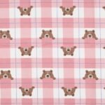 Flanela Estampada Xadrez Ursinhos - Rosa