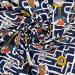 Popeline Animals - Azul Marinho