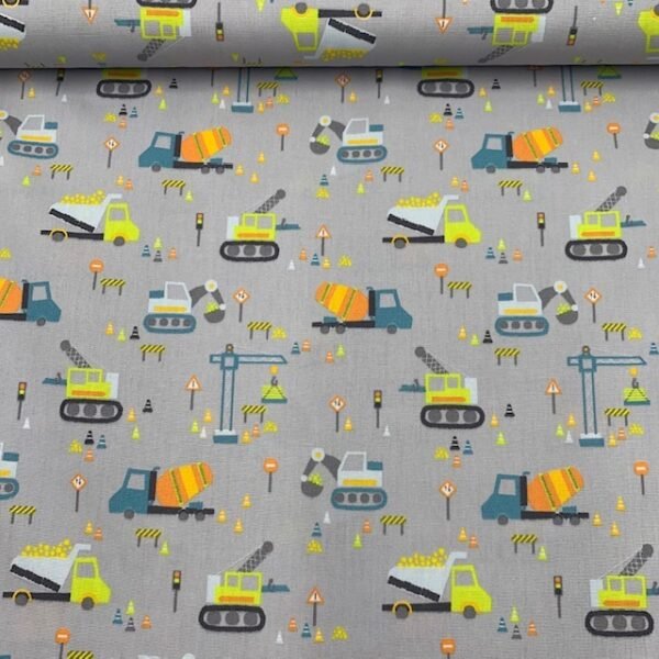 Popeline Construção - Cinzento