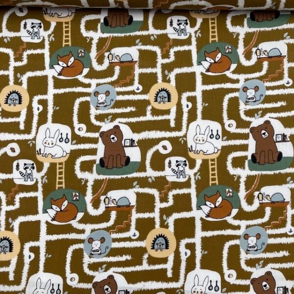 Popeline Animals - Castanho