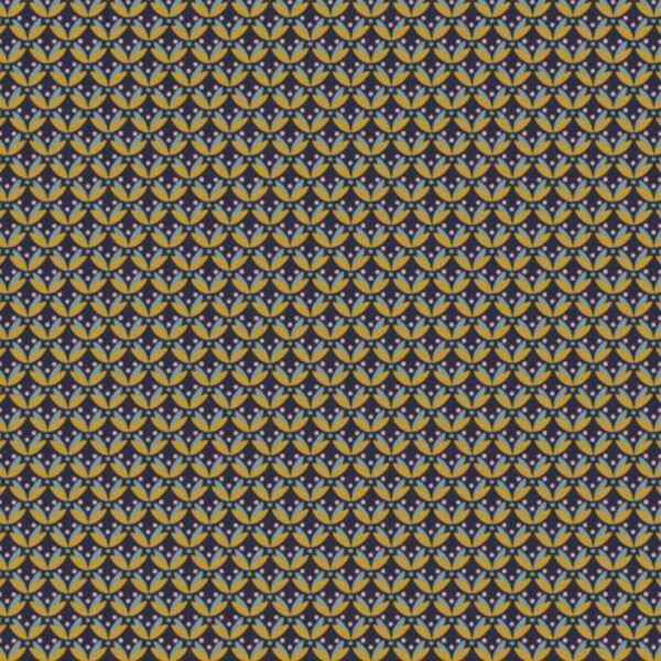 Popeline Resinada Graphic Flower - Azul Marinho