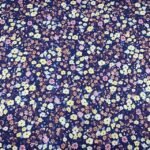 Seda Crepe - Floral - Amarelo / Azul