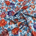 Seda Estampada - Azul Bebé