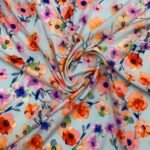 Seda Estampada - Azul Claro