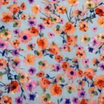 Seda Estampada - Azul Claro