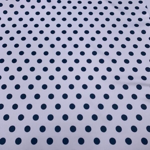 Seda Crepe - Bolas - Azul Marinho