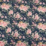 Seda - Floral - Azul Marinho