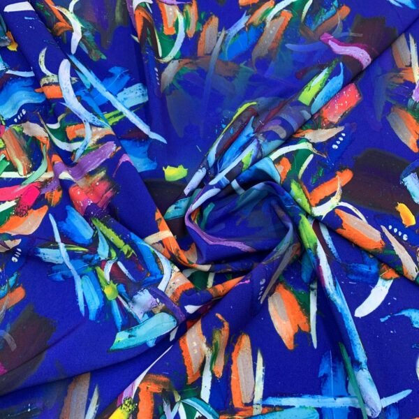 Seda Estampada - Azul Porto