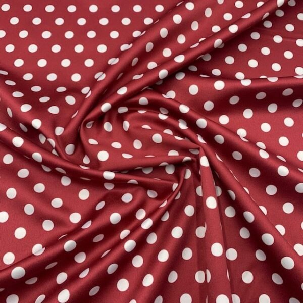 Seda Crepe - Bolas - Bordô