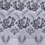 Renda Sequin - Fundo Branco c/ Prateado