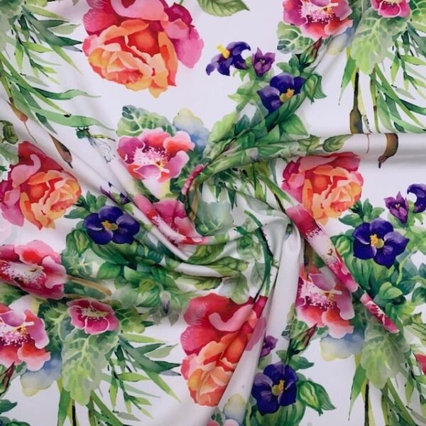 Seda - Floral - Branco