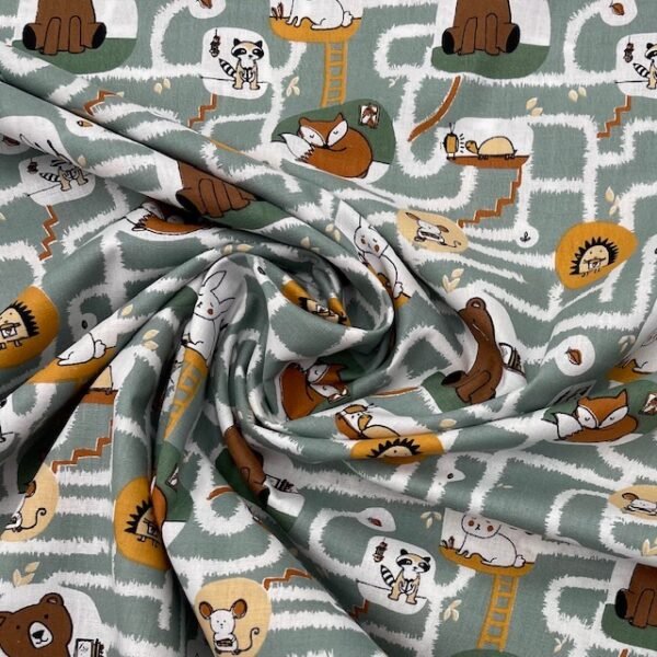 Popeline Animals - Verde