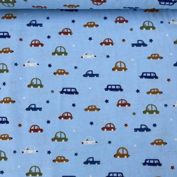 Flanela Cars and Star - Azul