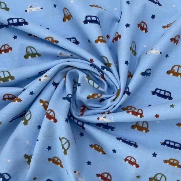 Flanela Cars and Star - Azul