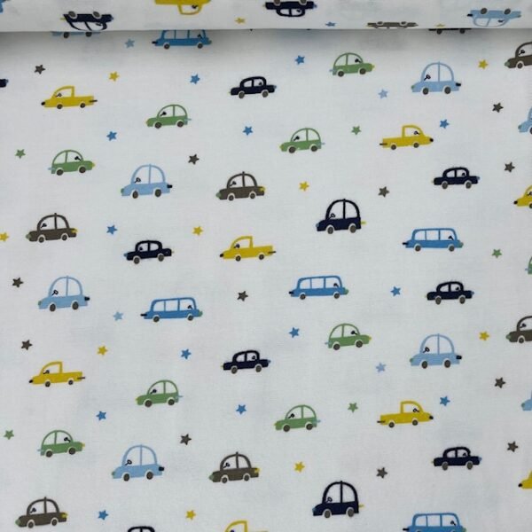 Flanela Cars and Star - Branco