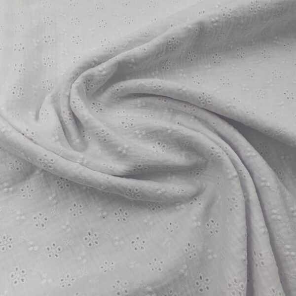 Gaze Dupla Bordado Inglês - Branco