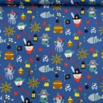 Popeline Piratas - Azul