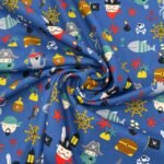 Popeline Piratas - Azul