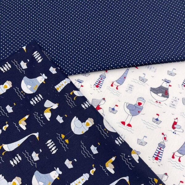 Conj. Duck Navy 3 Popelines 1 mt x 1,50mt