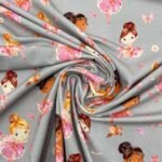 Jersey Orgânico Digital Bailarinas - Cinzento