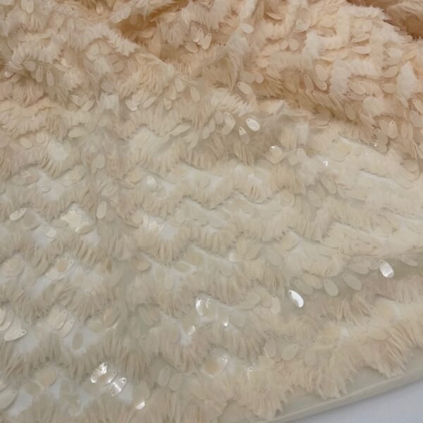 Renda Sequin Mesh - Bege