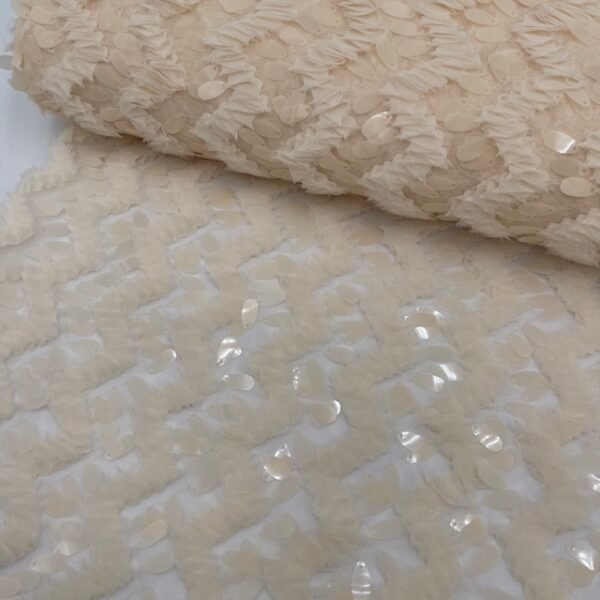 Renda Sequin Mesh - Bege
