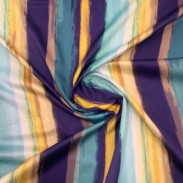 Seda Crepe - Riscas - Multicolor