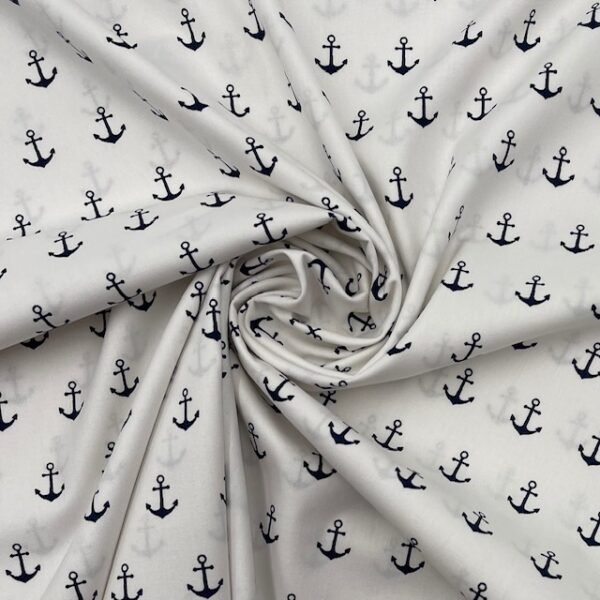 Popeline Âncoras - Branco