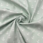 Popeline Âncoras - Verde Menta