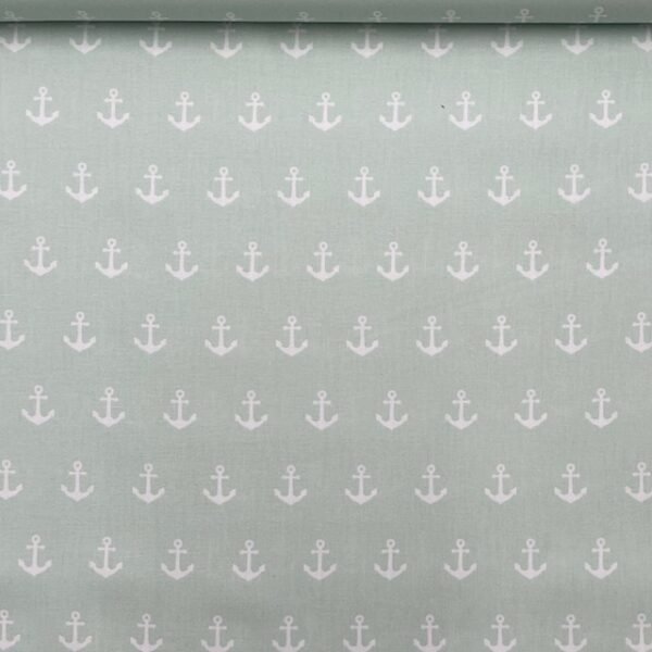 Popeline Âncoras - Verde Menta