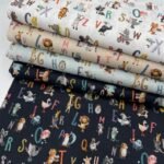 Popeline Animals Letters - Preto