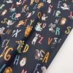 Popeline Animals Letters - Preto