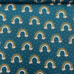 Popeline Arco-íris - Azul Petróleo