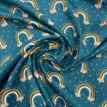 Popeline Arco-íris - Azul Petróleo