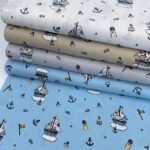 Popeline Baby Marine Boat - Bege