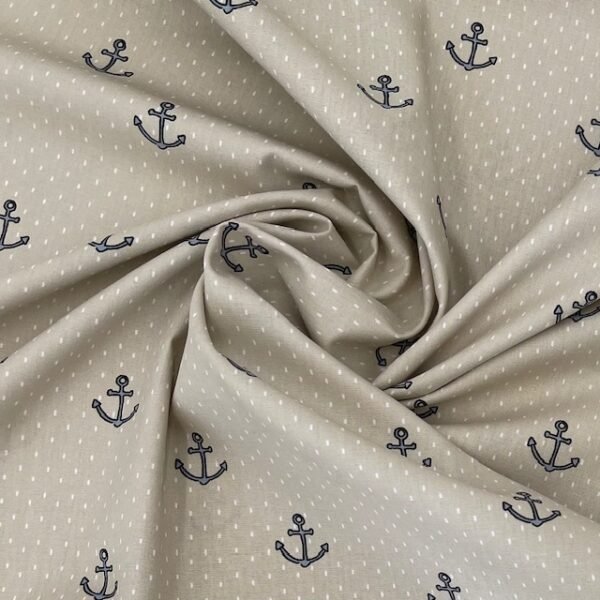 Popeline Baby Marine - Bege