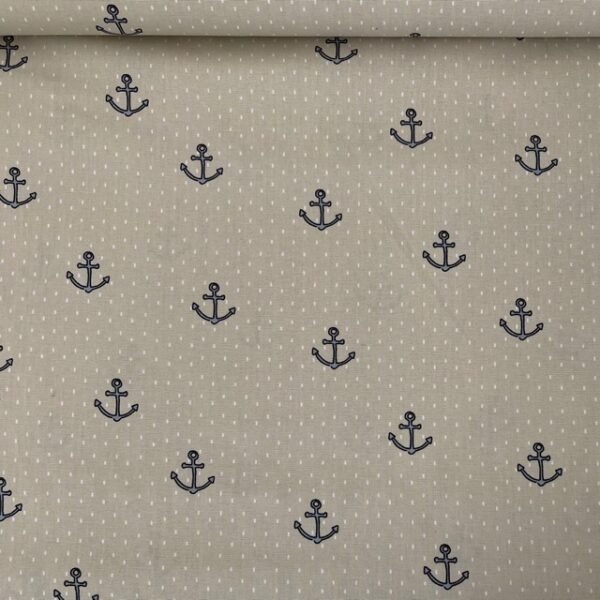 Popeline Baby Marine - Bege