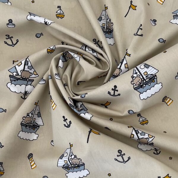 Popeline Baby Marine Boat - Bege