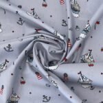 Popeline Baby Marine Boat - Cinzento