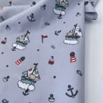 Popeline Baby Marine Boat - Cinzento