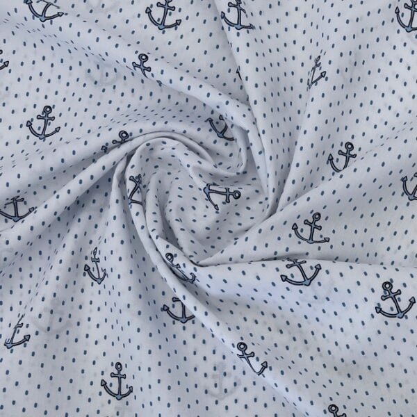 Popeline Baby Marine - Branco