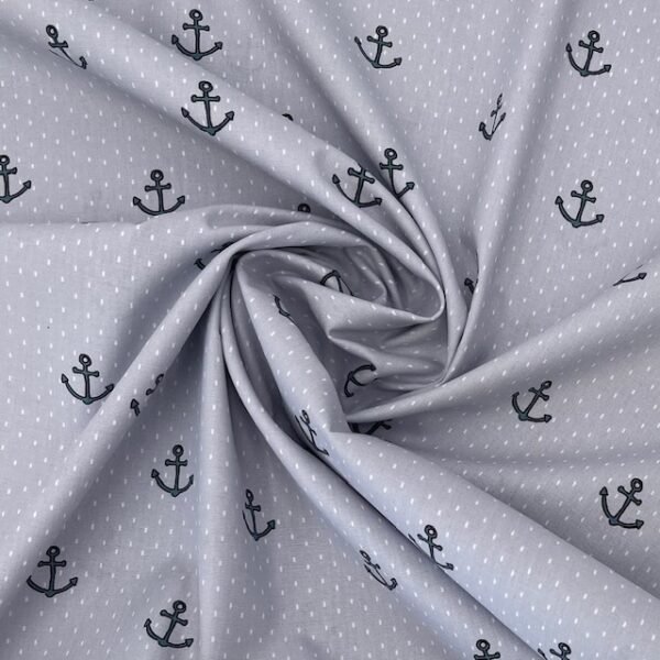 Popeline Baby Marine - Cinzento