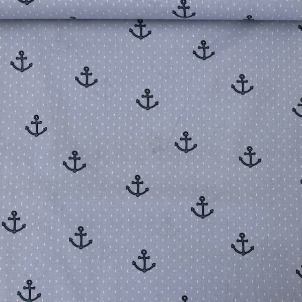 Popeline Baby Marine - Cinzento