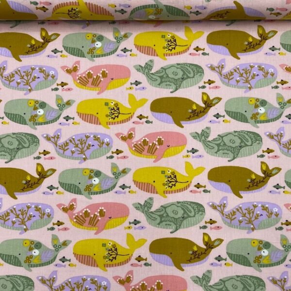 Popeline Baleia - Rosa